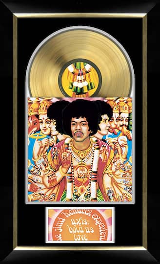 Jimi Hendrix Bold As Love Music Cover Framed with Gold Vinyl 19" x 31"